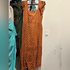 Orange patterned maxi dress